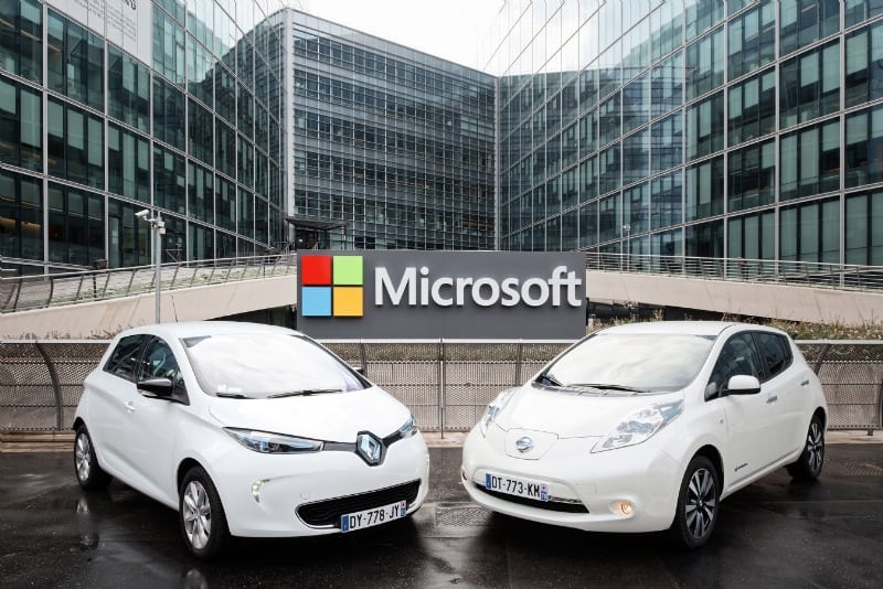 Renault ZOE and Nissan LEAF (from left to right). (PRNewsFoto/Renault-Nissan Alliance)