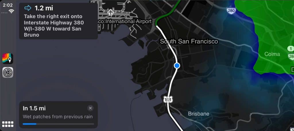 MyRadar in Apple CarPlay on Radar for Android Auto