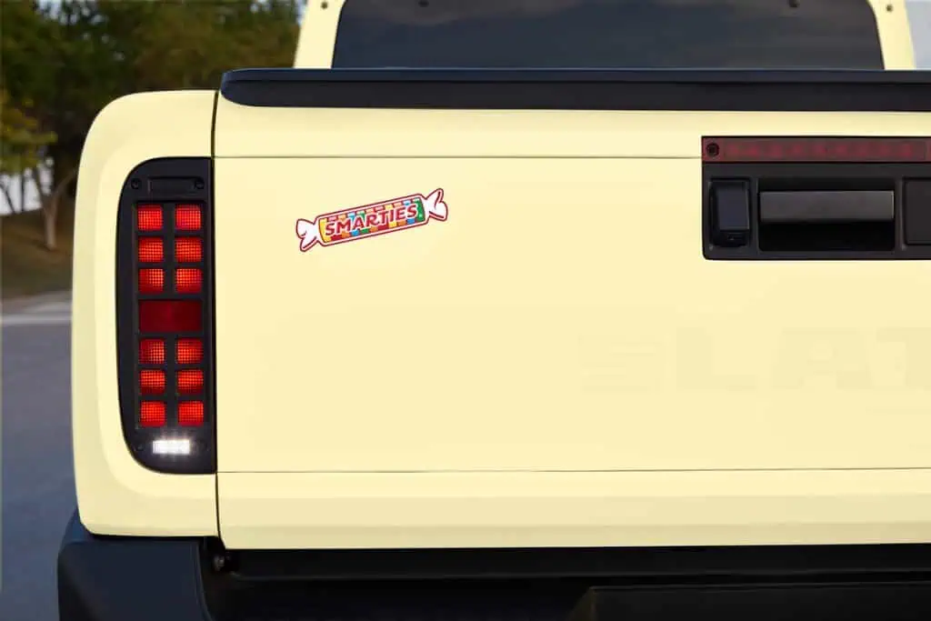 Slate Unwraps Smarties Pastel Wraps for Cheapest Electric Truck Coming
